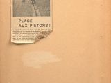 a picture of an old postcard with a picture of a street