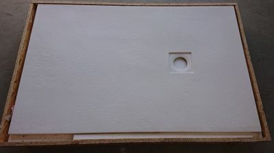 Bac à douche BASALTO DOCCIA, 140x90cm, couleur blanc, Textur…