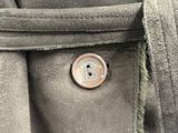 the back of a jacket with a button on the side of it