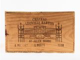wooden box with a drawing of a building on it