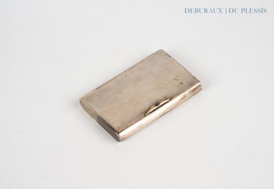 a small silver cigarette case sitting on a white surface