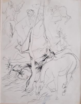 GUTTUSO Renato (1912-1987) Feuille d'études