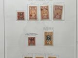 a framed picture of a collection of stamps from different countries