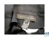 a label on a black jacket that says ralph lauren