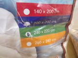 a plastic bag with a label on it sitting on a table