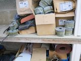 many boxes on the shelves of a building