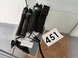 a display case with a lot of different types of flashlights