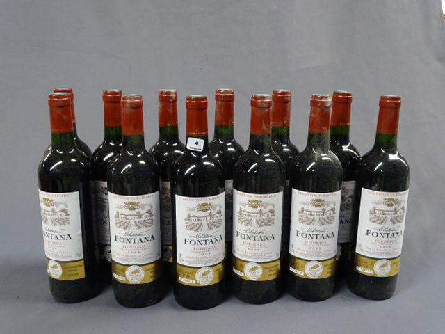 CHATEAU FONTANA ; 12 bouteilles BORDEAUX, année 2009 (bouteilles ...