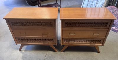 pair of mid century style nightstands