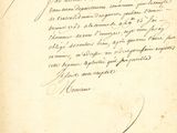 une vieille lettre sur laquelle est écrit à l'encre noire