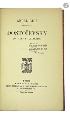 GIDE (André). Dostoïevsky (Articles et causeries).