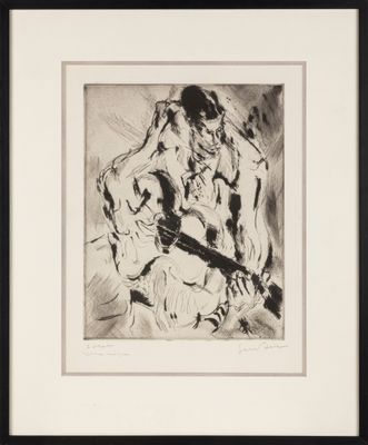 une image représentant un dessin en noir et blanc d'un homme avec une guitare