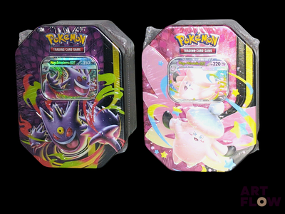 two different types of pokemon cards in the box