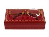 glasses in a red box on a white background