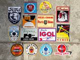a lot of stickers on the wall of a building