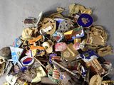 a pile of assorted metal items on a table