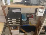 a shelf that has a lot of different items on it