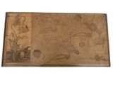 an old picture of a painting on a piece of wood