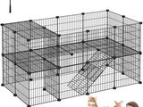 un chat et un chien sont assis devant une cage