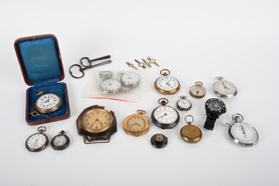 Lot de montres de gousset dont trois en argent. - Photo 1