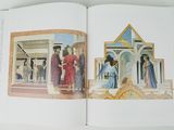 a book with a picture of a building and people in it