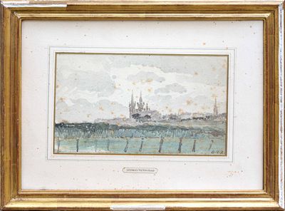 Georges-Victor HUGO (1868-1925) Paysage à l'Eglise Aquarelle…