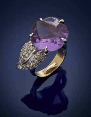 an amethorate and diamond ring, by person