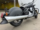 a motorcycle that is parked in a garage
