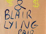 a cardboard box with a sign on it that says bushels and blair living fair