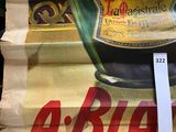 a poster with a picture of a bottle of alcohol on it