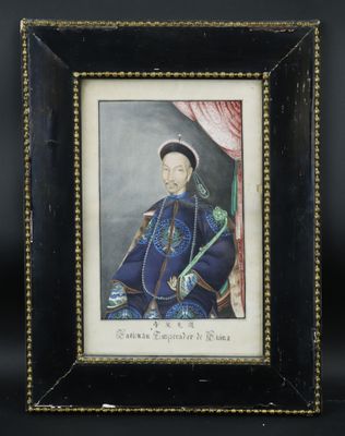 un portrait encadré représentant un homme en costume bleu, muni d'une épée