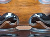 a close up of a pair of shoes that are on a table