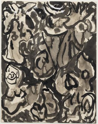 une image représentant un tableau recouvert de peinture noire et blanche
