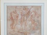 painting of a group of nudes in a frame on a wall