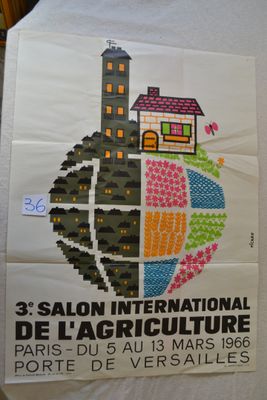 a poster with a picture of a house on it