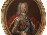 portrait d'un homme en armure dans un cadre doré