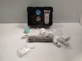 a box with a toothbrush and other items on a table