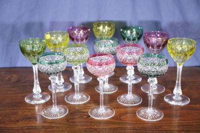 VAL SAINT-LAMBERT Partie de service en cristal taillé et col… - Photo 1