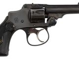 a close up of a revolver on a white background