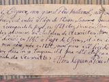 an old piece of paper with writing on it