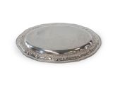 an image of a silver plate on a white background with a white background