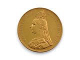 une image représentant une pièce d'or sur laquelle figure le portrait d'une femme