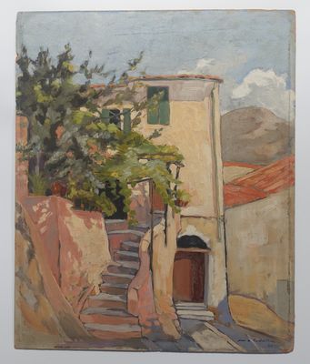 Village provençal Huile sur panneau