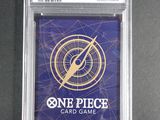 a close up of a one piece card game in a plastic case