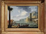 an image of a painting of people on a boat in the water