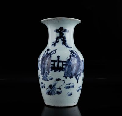 CHINE - Fin XIXe siècle Vase balustre à col évasé en porcela…