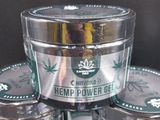 several jars of hemp flower gels stacked on top of each other