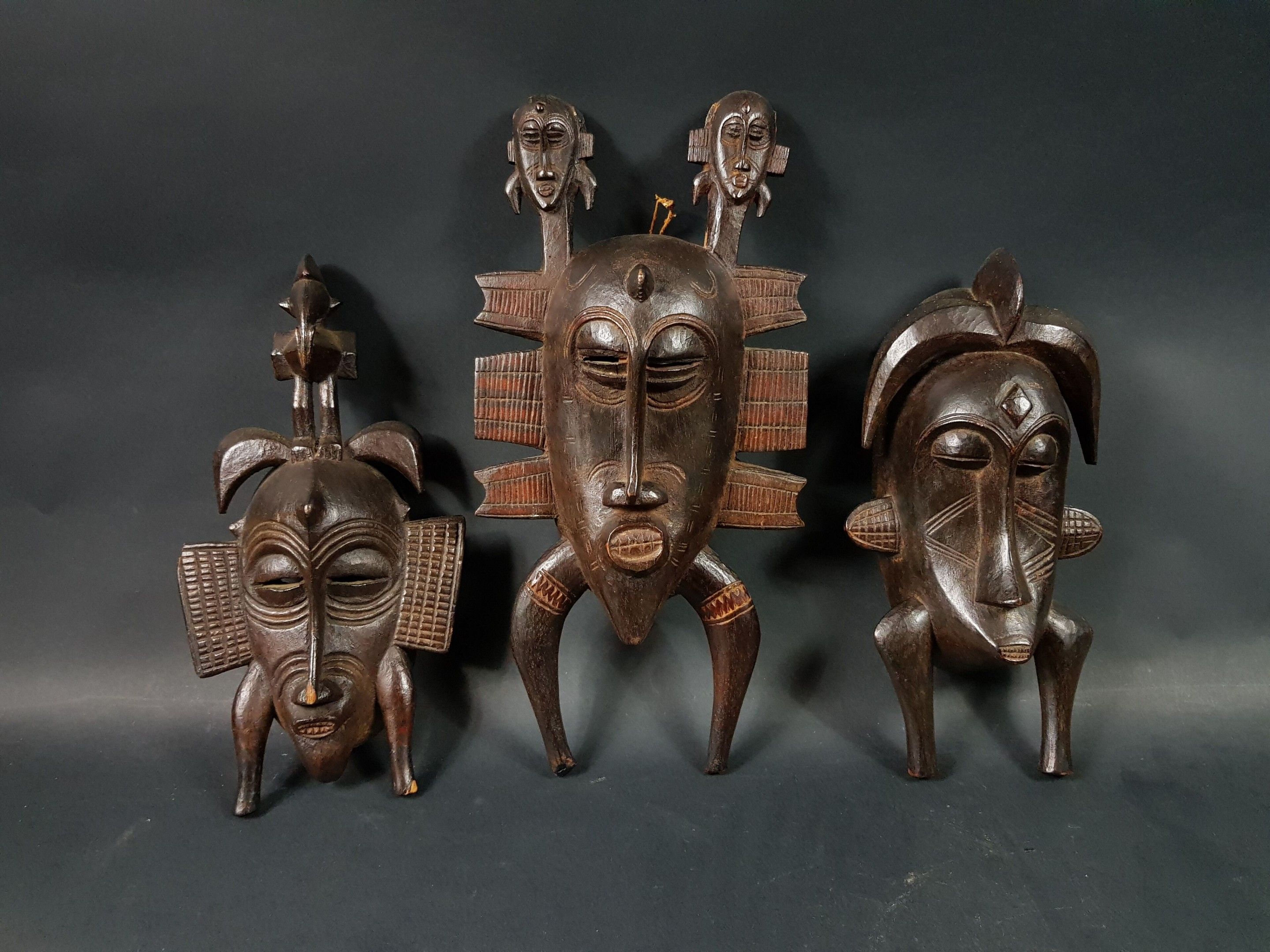 Masques Kpelie Sénoufo Côte d'Ivoire - Art Tribal Authentique