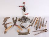 a lot of tools that are laying out on the table