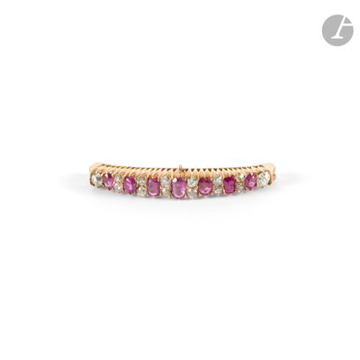 a pink sapphire and diamond band